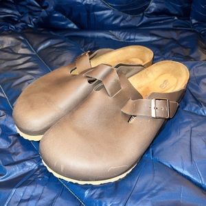 Brownish-Gray & Tan Men’s Birkenstock Clogs (Boston)